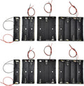 HAHIYO 18650 Battery Holder Bundle Series with Wire Sturdy Clapm Flexible Springs Contact Build-in Harnesses Batteries Black Case Easy Install 8 Pieces for Wall Clocks Ham Radio Kids Toys