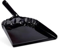 Behrens Portable Weatherproof Galvanized Steel Corrugated Dustpan for Home, Kitchen, Office, or Shop Cleaning and Organization, Black