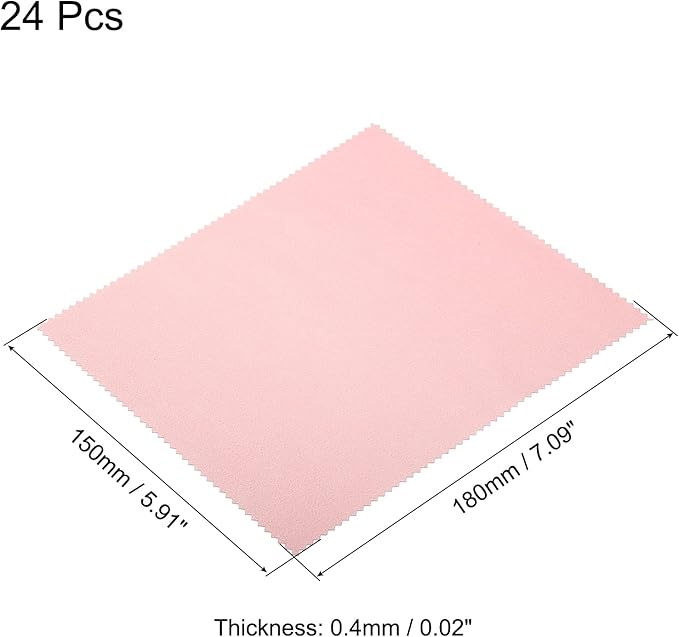 PATIKIL Eyeglass Microfiber Cleaning Cloth 7"x6", 24 Pack Glasses Cleaning Cloth Soft Suede Wipe Screen Cloth for Camera Lens Eyeglasses Screens in Individual Vinyl Pouch, Pink