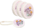 uxcell 6Pcs Cellulose Sponges, Round Kitchen Clean Sponges Non-Scratch Compressed Dish Scrubber with Floral Pattern for Kitchen Household Cookware Bathroom Cleaning & DIY, Purple