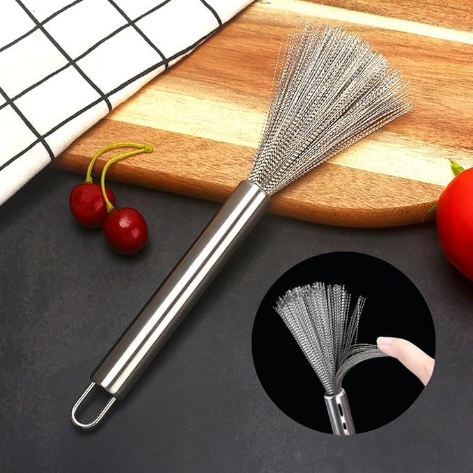 Stainless Steel Cleaning Brush Set, cookware Cleaning Brush, Pot Brush, Wire Brush, Kitchen Multi-Purpose Cleaning Tool, Suitable for Cleaning Grills, ovens, Sinks, pots, and Pans (2 Pieces)