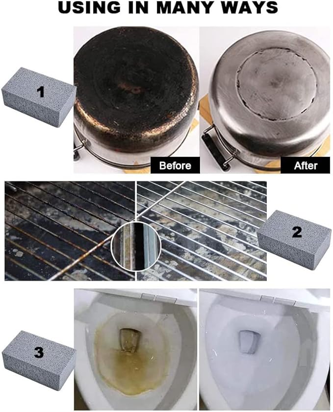 Non Scratch BBQ Grill Stone Cleaning Block Griddle Brick Oven Stone Scrubber Blackstone Cleaner, 8 Pack GrayMagic Stone for Removing Stains，Cleaning Flat Top Cookers，Toilet，Pool，Exfoliation Dead Skin