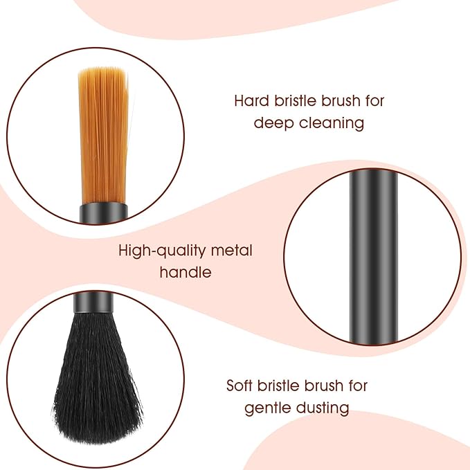 2Pcs Coffee Grinder Cleaning Brushes, Dual-Head Coffee Grinder Brush, Barista Espresso Machine Brush Set for Grinders, Portafilter & Group Head Cleaning