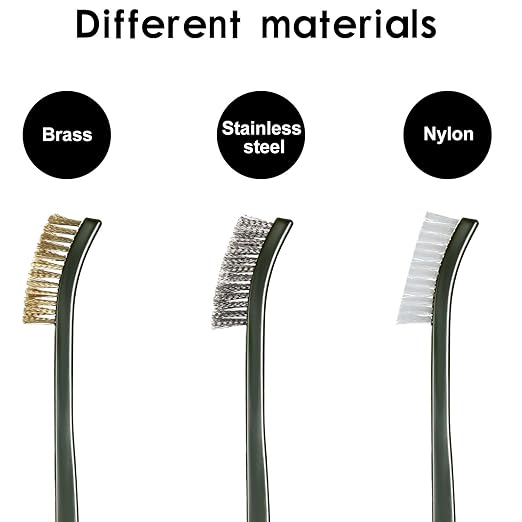 Patelai 9 Pcs Mini Wire Brush Set – Stainless Steel, Brass & Nylon – Rust Removal, Welding Slag, Automotive Parts Cleaning, Detail Scrub Brushes