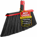 Heavy Duty Angle Broom with 58″ Long Handle, 14″ Wide Stiff Bristles for Indoor & Outdoor Sweeping, Garage, Patio, Deck, Concrete & Debris Removal