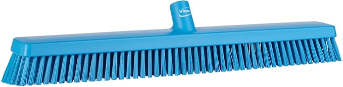 Vikan 31953 24" Heavy-Duty Push Broom, Soft/Stiff, Blue