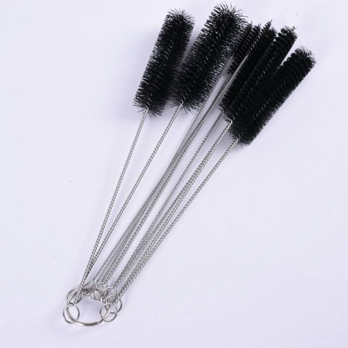 AKOAK 8.2 Inch Nylon Tube Brush Set Pipe Cleaning Brushes for Drinking Straws Glasses Keyboards Jewelry Cleaning,Set of 10