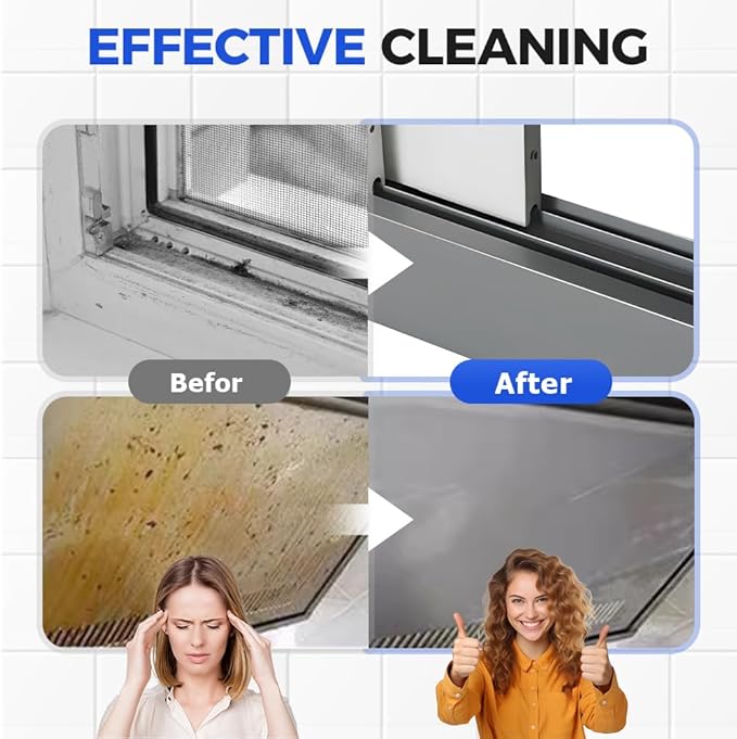 Magic Window Track Cleaner, 2025 New Magic Window Cleaning Brushes, Window Groove Cleaning Brush Tools Set, Hand-held Crevice Cleaning Brush for Window Slides and Gaps (Yellow)