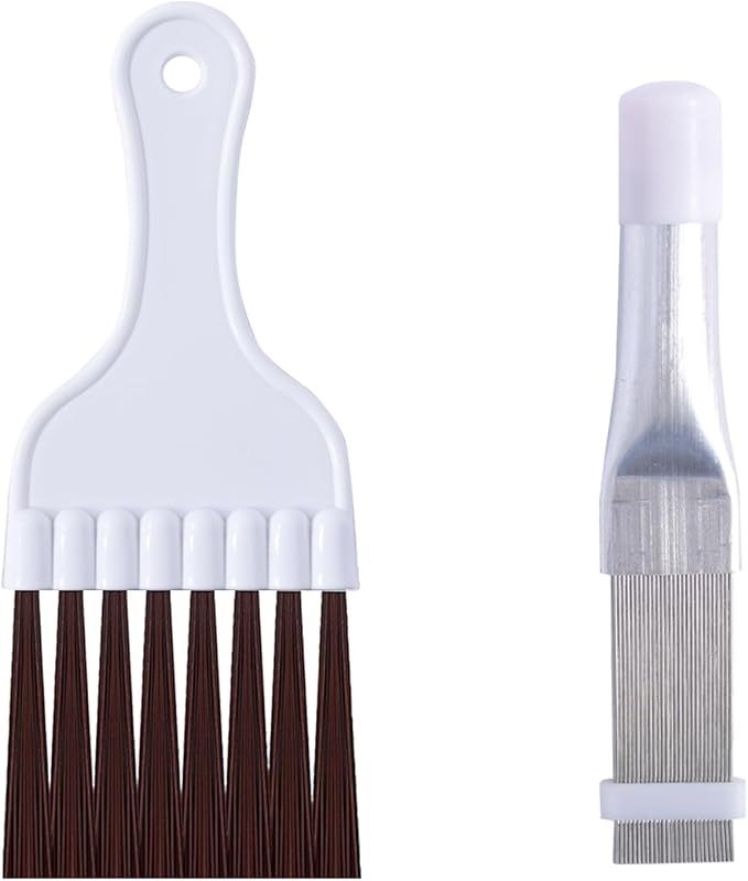 2Pcs Air Conditioner Fin Comb Cleaner kit AC Coil Cleaning Brush Condenser Fin Straightener AC Evaporator Comb Radiator Repair Clean Tool