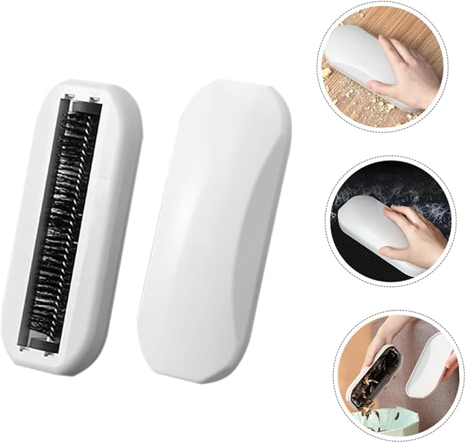 Cabilock Handheld Hair Removal Brush 7.87 Inch Multi-Functional Crumb Sweeper for Sofa Table Floor Nutshells Bread Crumbs Cleaning with Ergonomic Abs Handle