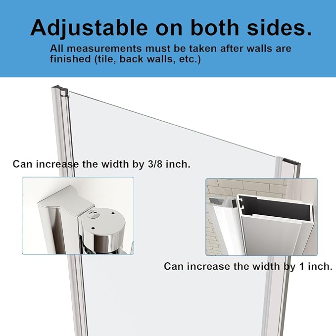 30-31.4" W x 72" H Shower Door,Royal Guard Frameless Pivot Shower Door with 1/4" Clear Tempered Glass, Pivot Swing Shower Glass Door,Chrome Finish