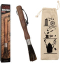 Coffee Grinder Brush, Coffee Machine Cleaning Brush, Espresso Machine Cleaner, Espresso Maker Cleaner Tool with Storage Bag, Wooden Handle