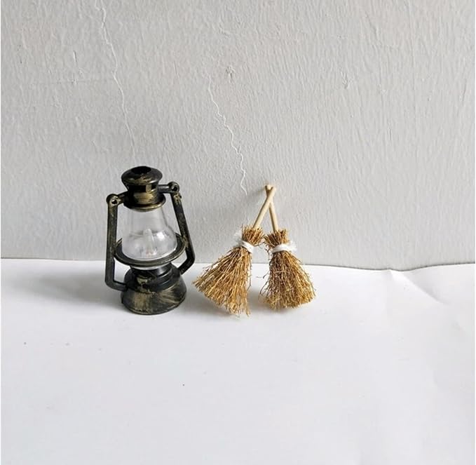5 Pcs Brown Mini Witches Broomstick Broom Halloween Straw Craft Brush Decorations Witches Wizard, Fairy Decoration, Cinnamon Broom, Angle Brooms