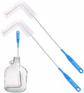 Carboy Brush, Cleaning 2 Piece 30 inch Nylon Brushes, and Stainless Steel Extended Handle Water Bottle Brushes for 3 5 6 6.5 Gallon Glass Jugs Fermenters L-Bend Wire DHUAYT47665