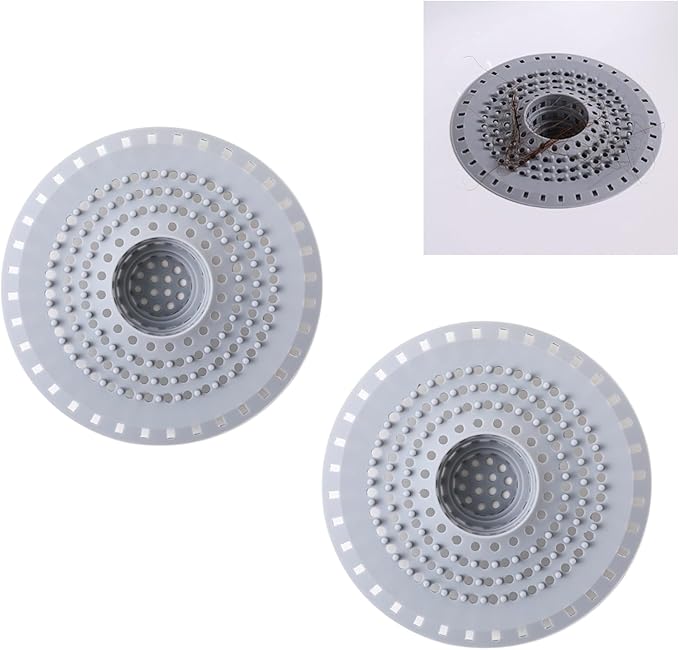 Grey Drain Hair Catcher Shower Drain Cover Hair Catcher Bathtub Drain Hair Catcher Silicone Tub Hair Catcher Drain Protector
