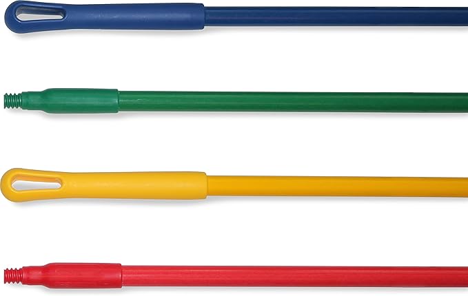 SPARTA Fiberglass Broomstick Replacement Broom Handle with Acme Threaded Tip for Industrial Cleaning Tools, Fiberglass, 60 Inches, Green