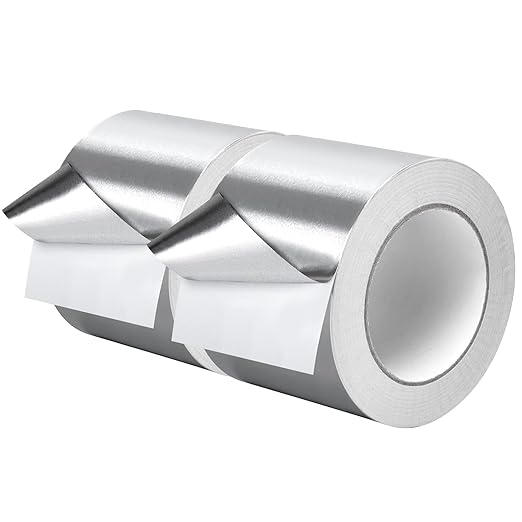 DGSL Aluminum Foil Tape, 3in x334ft(3.9 mil)-2 Pack Silver Metal High Temperature Heavy Duty HVAC Tape for Ductwork, Sealing, Patching, HVAC