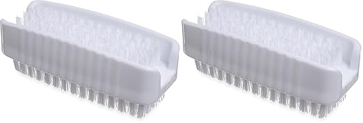SPARTA 3623900 Plastic Hand Brush, Nail Brush With Polypropylene Bristles For Kitchens, Homes, Restaurants, 3.5 Inches, White (Pack of 2)