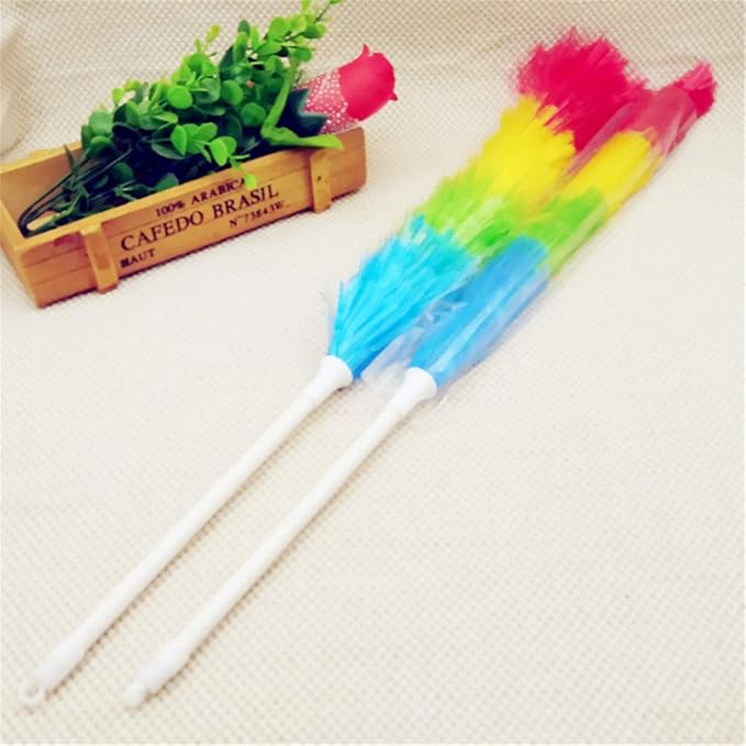 Hofumix Feather Duster Car Duster Hand Duster Static Dusting Brush Hand Grips Delicate Duster Kit 360°Flexible Duster for Ceiling Fans, Blinds, Furniture, Shutters, Auto, Truck, SUV, RV 4pcs