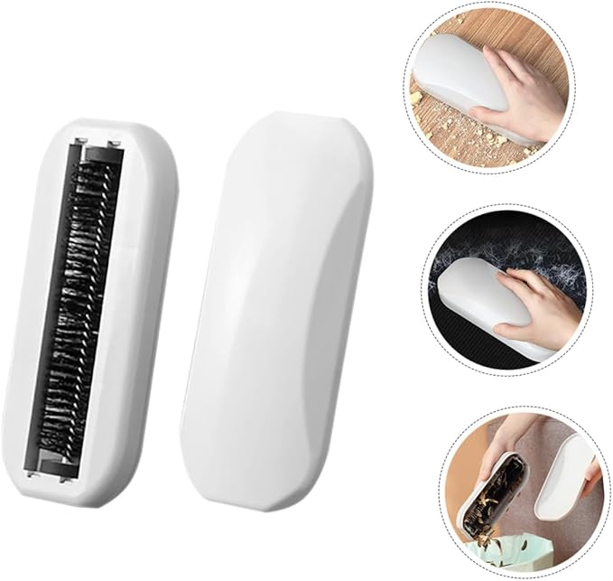 Cabilock 4pcs High Efficiency Crumb Cleaning Device Rolling Crumb Sweeper Handheld for Hair and Lint Removal