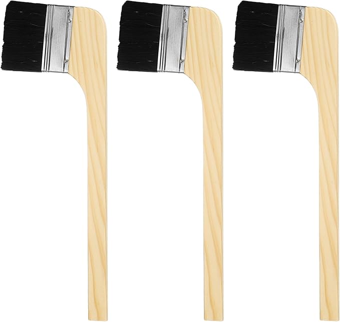 HARFINGTON Paint Brush 3Pcs 3" Brush Width Reusable Variety Angled Bend Brushes Radiator Paint for All Latex Oil Painting Furniture Walls Treatment, Black