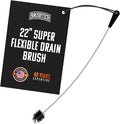 Brushtech 22" Super Flexible Drain Brush - Long Pipe Cleaning Brush for Tough Clogs, Hair, & Debris - Non-Kinking Spring for Kitchen & Hard-to-Reach Bathroom Sink Maintenance - Made in USA