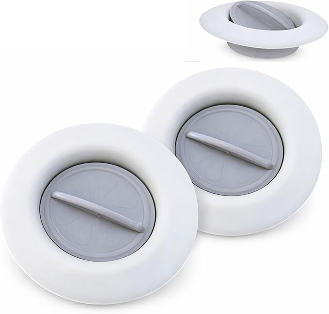 Flex Strainer® Sink Drain Strainer with Optional Stopper – No Center Stem, Fits Standard 3½” Sink Drains & Disposals – Easy Clean, Dishwasher Safe – Made in USA – Grey, 2-Pack