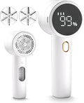 Fabric Shaver, Lint Remover Rechargeable, Electric Portable Sweater Defuzzer with 3 Speeds, 6 Leaf Blades, Digital LED Display to Remove Pilling for Clothes, Furniture, Sweater, Couch, Blanket