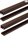 1/4" Panel Sliding Door Track - 36" Brown Plastic Upper & Lower Set, USA Made, Pack of 2 - Outwater