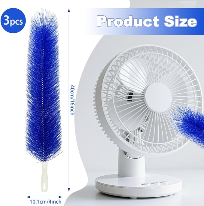3Pcs Fan Cleaning Brush, Bendable Fan Cleaner Brush Duster for Air Conditioning Home Vents Shutters
