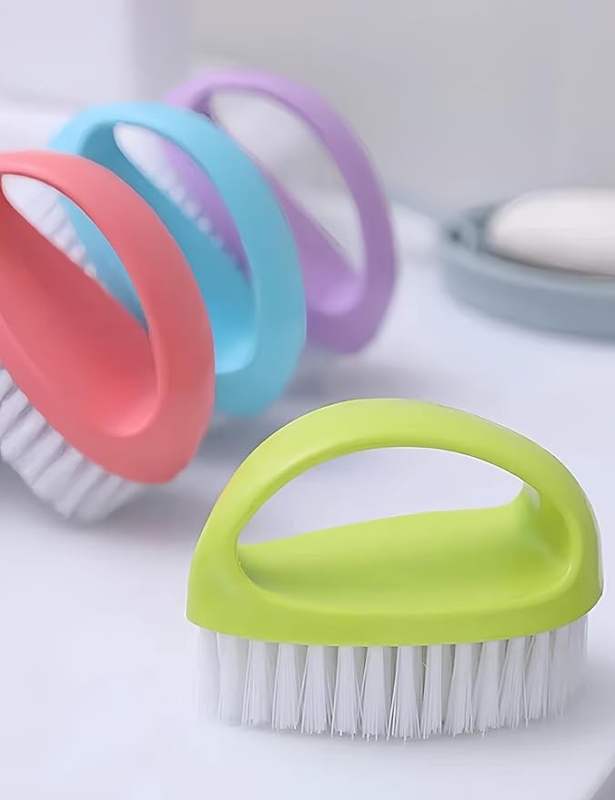 luvilly2pack Handle Brush, Heavy-Duty Nylon Hard Brush, Suitable for Gentle Cleaning of Sinks, bathtubs, Floors, Hands, Nails, Multifunctional Cleaning (Blue and Green)