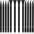 12 PCS Carbon Fiber Plastic Scrapers Tool, Non-Scratch Scraper Tool for Tight Spaces, Multi-Purpose Label Scraper Pen-Shaped, for Car Cleaning Supplies, Kitchen, Crevices, Stains (Black)