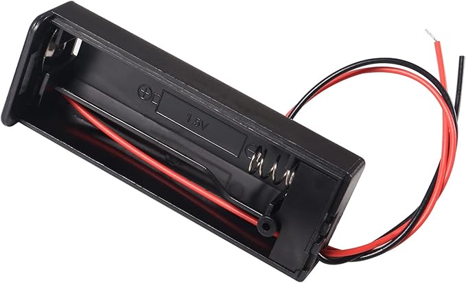 8Pcs 1 Slots 1.5V AA Battery Case Holder 1 x 1.5V AA Battery Spring Clip Storage Box with Wire and ON/Off Switch