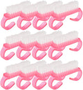 Nail Cleaning Brush, 12pcs Hand Grip Plastic Scrubbing Brush with Soft Bristles Fingernail Cleaning Manicure Supplies for Hands Feet Nails