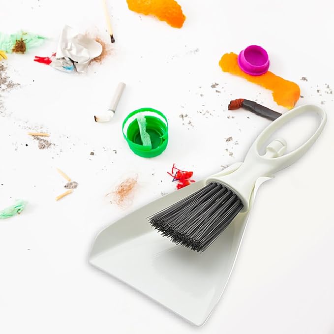 Long Handle Scrub Brushes for Cleaning Shower Small Dustpan Set Mini Design Desktop Cleaning Brush Dustpan Tub O Scrub (White, 18.00), Bgsaf4T4V