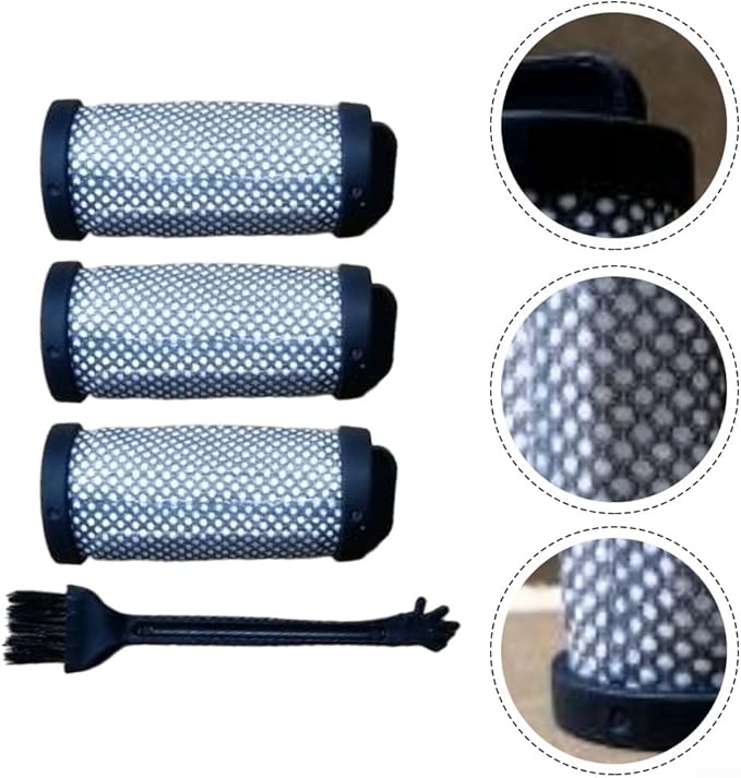 3-Pack Vacuum Filter Kit Fit For JIGOO T600 Bed Vacuum Cleaner, Washable Reusable Replacement Filters With Cleaning Brush For Home Cleaning