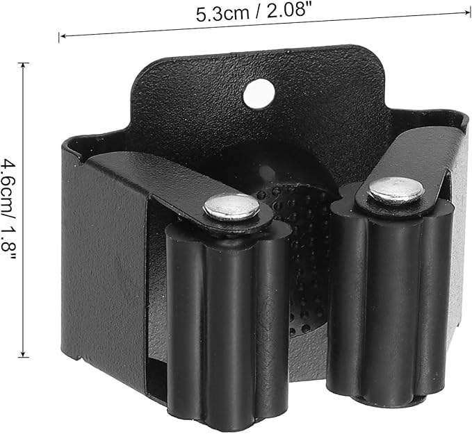 PATIKIL Broom and Mop Holder, 6 Pack Wall Mounted Stainless Steel Mop Hanger Heavy Garden Tool Organizer Rack Hanging Clips with Screws for Home Garage, All Black