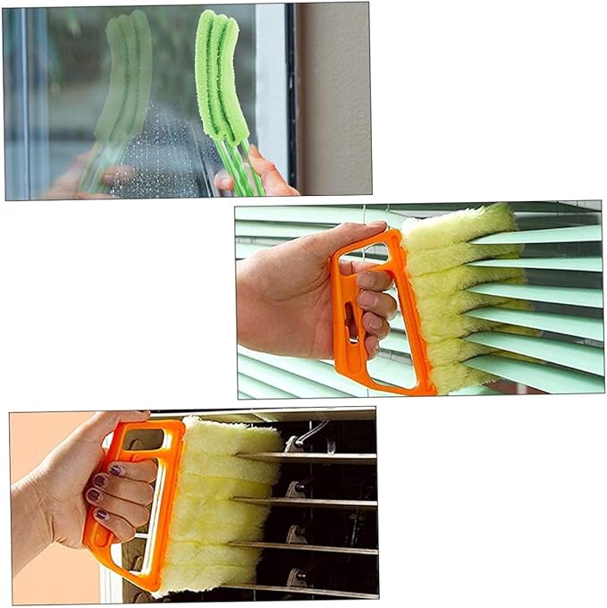 Mikinona Handheld Blinds Cleaning Brush and Window Shutter Cleaner Brush 2pcs Set, Multi-Tooth Design for Dust and Dirt Removal, Suitable for Home Window and Air Conditioner Vent Cleaning