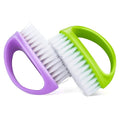 Hand Nail Brushes, 2pcs Grip Clean Heavy Duty Nail Brushes for Cleaning Fingernails Nylon Firm Stiff Bristles Deep Clean Scrubber for Mechanics Gardeners Hand Under Nails Toes(Green, Purple)