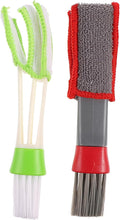 Car Air Vent Cleaning Brush Double Ended Mini Duster 2pcs Set for Automotive Interior Air Conditioner Dust Removal and Computer Keyboard Cleaning Tool