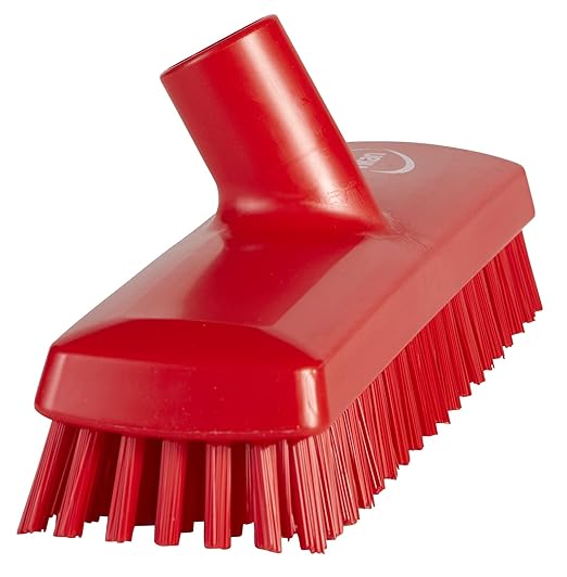 Vikan 70414 Deck Scrub,Waterfed,Stiff,11",PP/PBT,Red