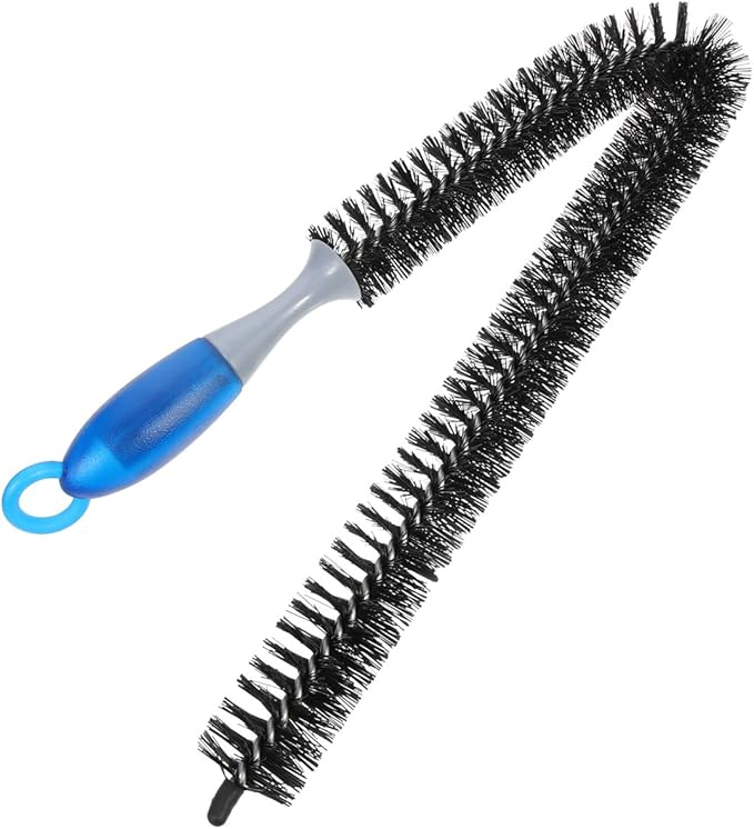 Radiator Brush Cleaner with Long Flexible Handle 29 Inch Engine Cleaning Brush for Automotive Radiator Dryer Vent and Refrigerator Coil Cleaning