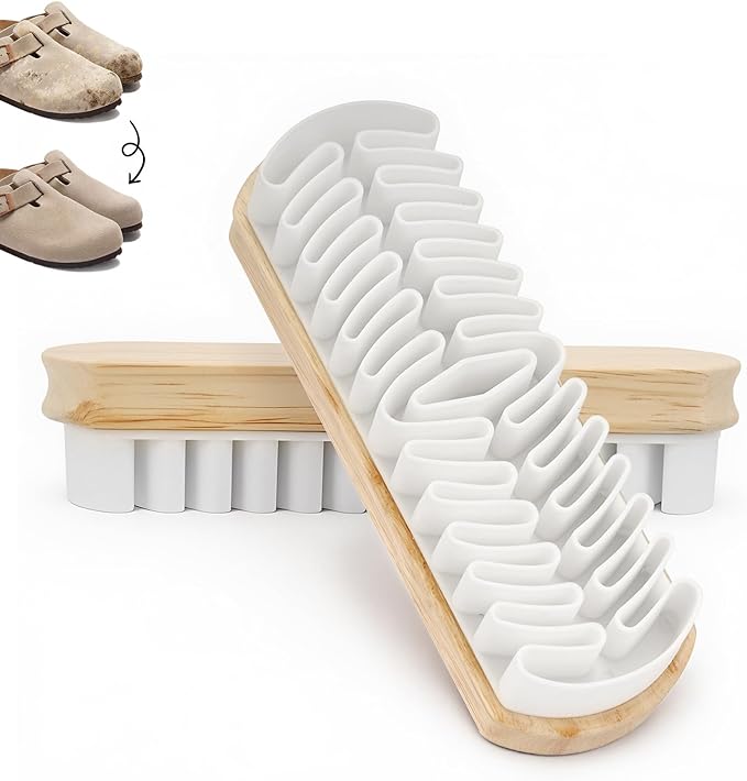 Suede Cleaner Brush 2 Pack, Gentle Daily Care Brush for Suede & Nubuck Shoes, Boots, Bags, Portable Cleaner Kit for Refreshing Nap and Lifting Surface Dirt
