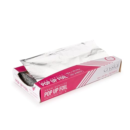 Crystal by crystalware FPU12102400B Premium Aluminum Foil Pop Up Sheets, 12" x 10.75", 200 Sheets