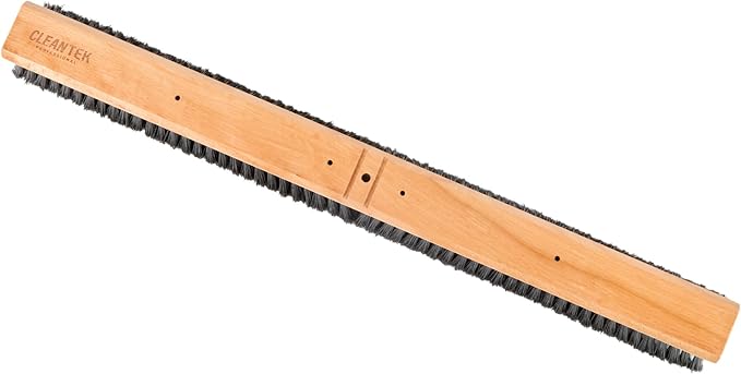 Restaurantware-BROOM HEAD ONLY: Clean Tek Professional 30-Inch Broom Head, 1 Heavy-Duty Push Cleaning Tool - Handle And Brace Sold Separately, Fine Plastic Bristles, Wooden, Commercial Use