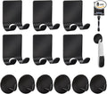 Diesisa Razor Holder 304 Stainless Steel for Shower + Adhesive Sticky Heavy Duty Waterproof Wall Hooks, Premium for Hanging Towels, Coat, hat (6+6 Pack) - Black