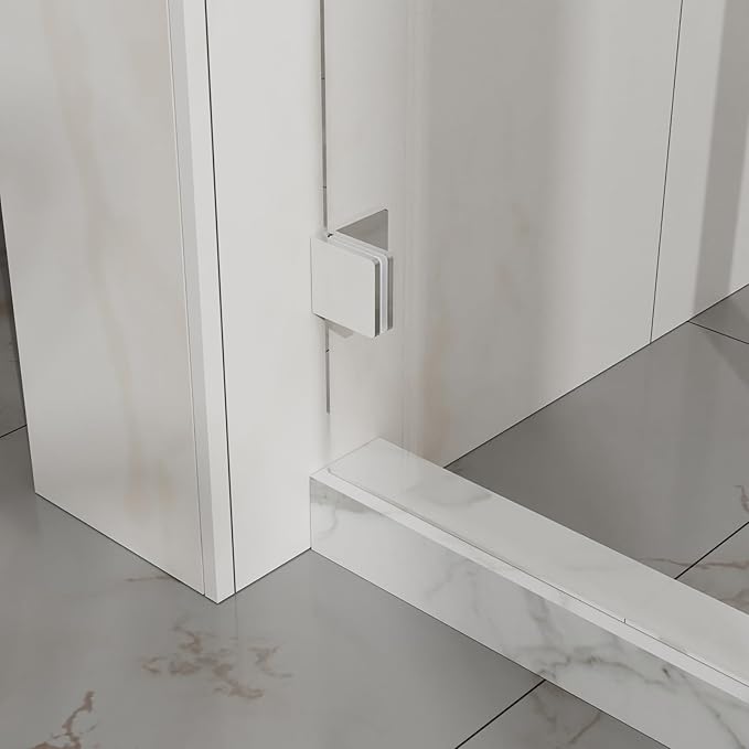 Frameless Shower Door 60" W x 72" H, 1/4" Clear Tempered Glass, Sliding Design, Reversible Installation, Chrome Finish, Space-Saving Glass Shower Door for Small Bathrooms