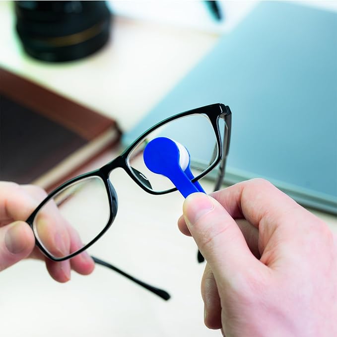 Eye Glasses Lens Cleaner Cleaning Brush Tool - Microfiber Mini Sunglasses Cleaner Soft Brush Cleaning Clip 5 Colors (10 Pack)