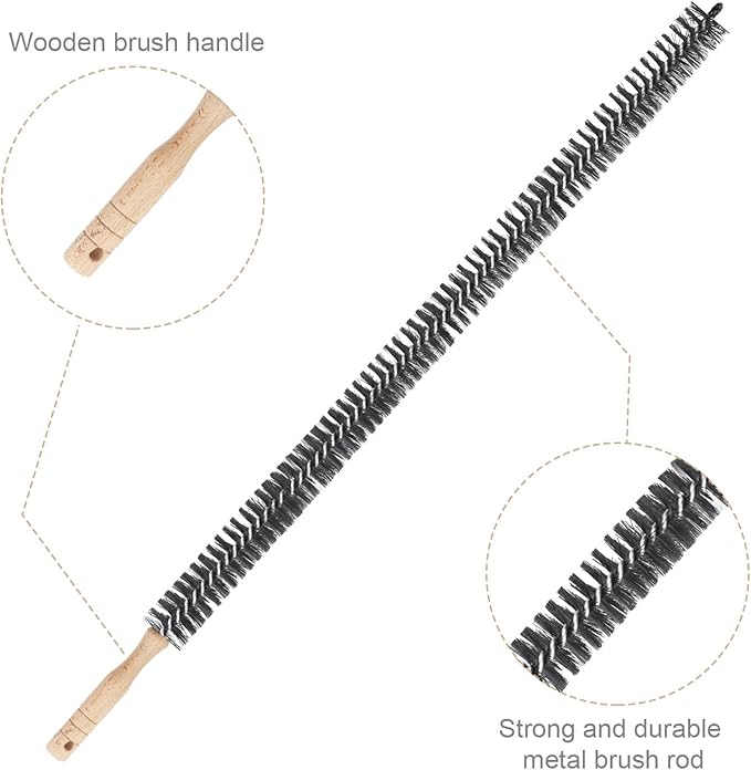 Radiator Cleaning Brush, Flexible Wood Handle Radiator Duster Brush Long Handled Dryer Lint Brush Radiator Duster Radiator Cleaner Brush Dryer Vent Brush for Radiator