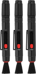 PATIKIL Camera Dusting Brush, Multifunction Cleaning Brush Keyboard Lens Pen Screen Lens Cleaner for Vinyl Records, LP Scan, SLR & Computer Screens,3 Pcs Red